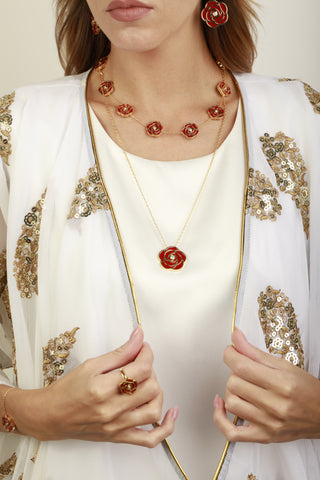 Rose (Red)- Long Necklace